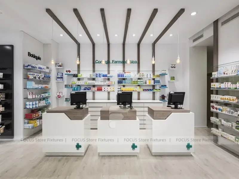White Pharmacy Checkout Counter And Wall Shelving white-pharmacy-checkout-counter-and-wall-shelving